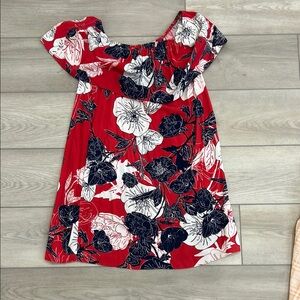 Floral Red Kids Dress